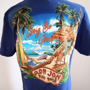 Ron Jon Surf Shop Mens Size M TShirt Blue Florida "The Good Life"  "Stress Free"